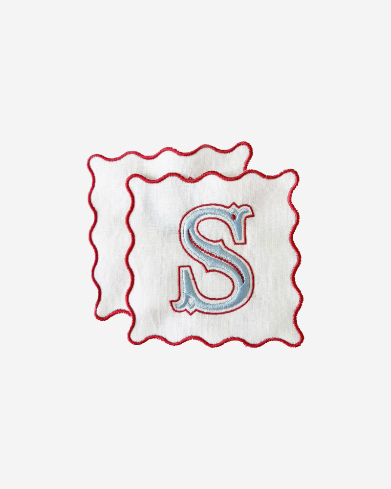 Initial Monogrammed Cocktail Napkins