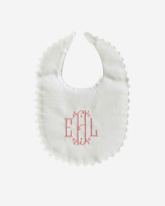 Initial Scalloped Bib