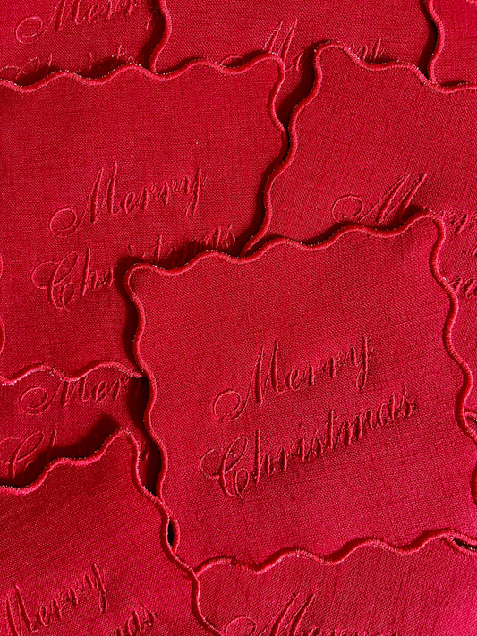 MERRY CHRISTMAS CURSIVE COCKTAIL NAPKINS