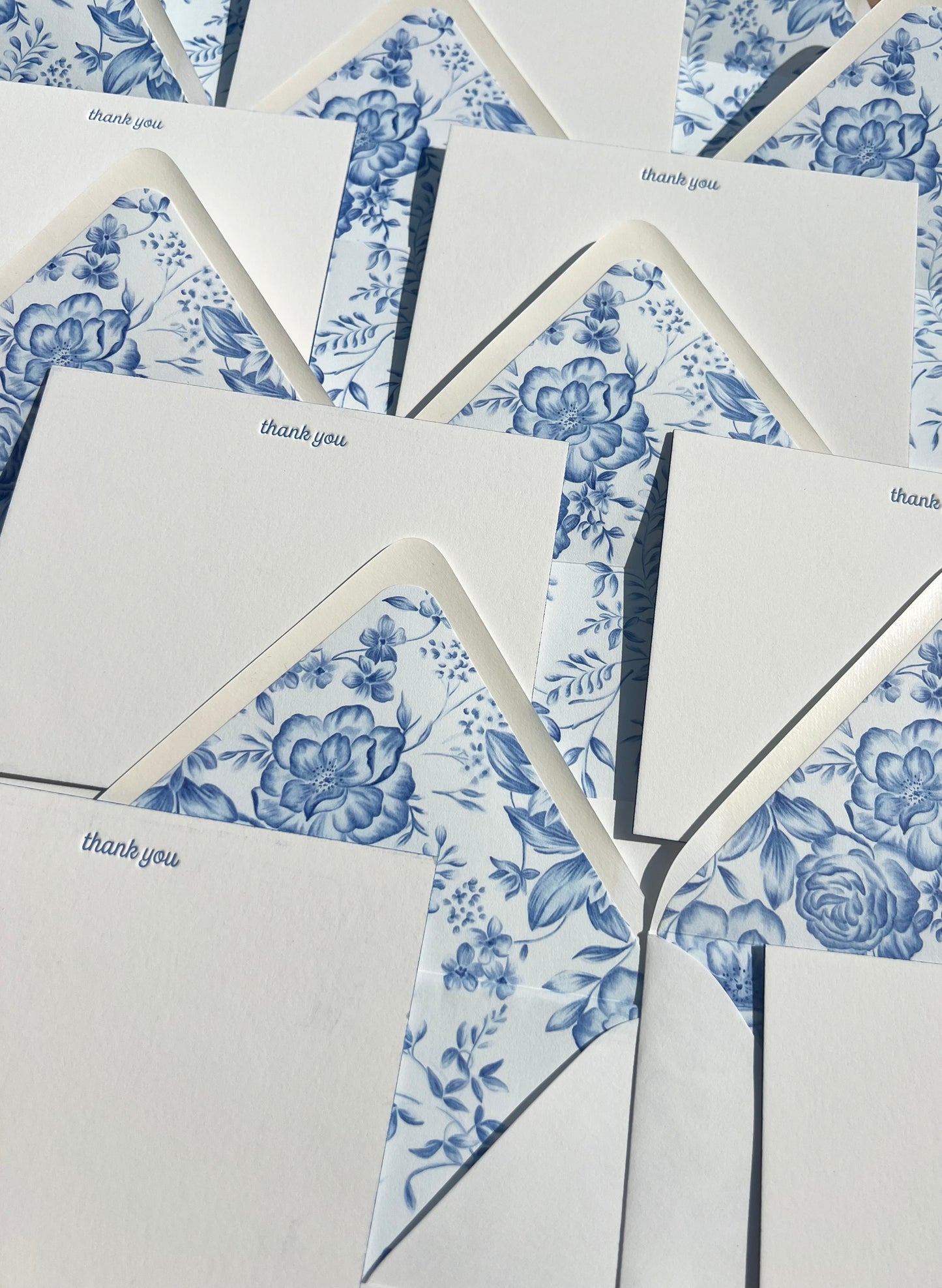 Blue Floral Thank You Notecard Set