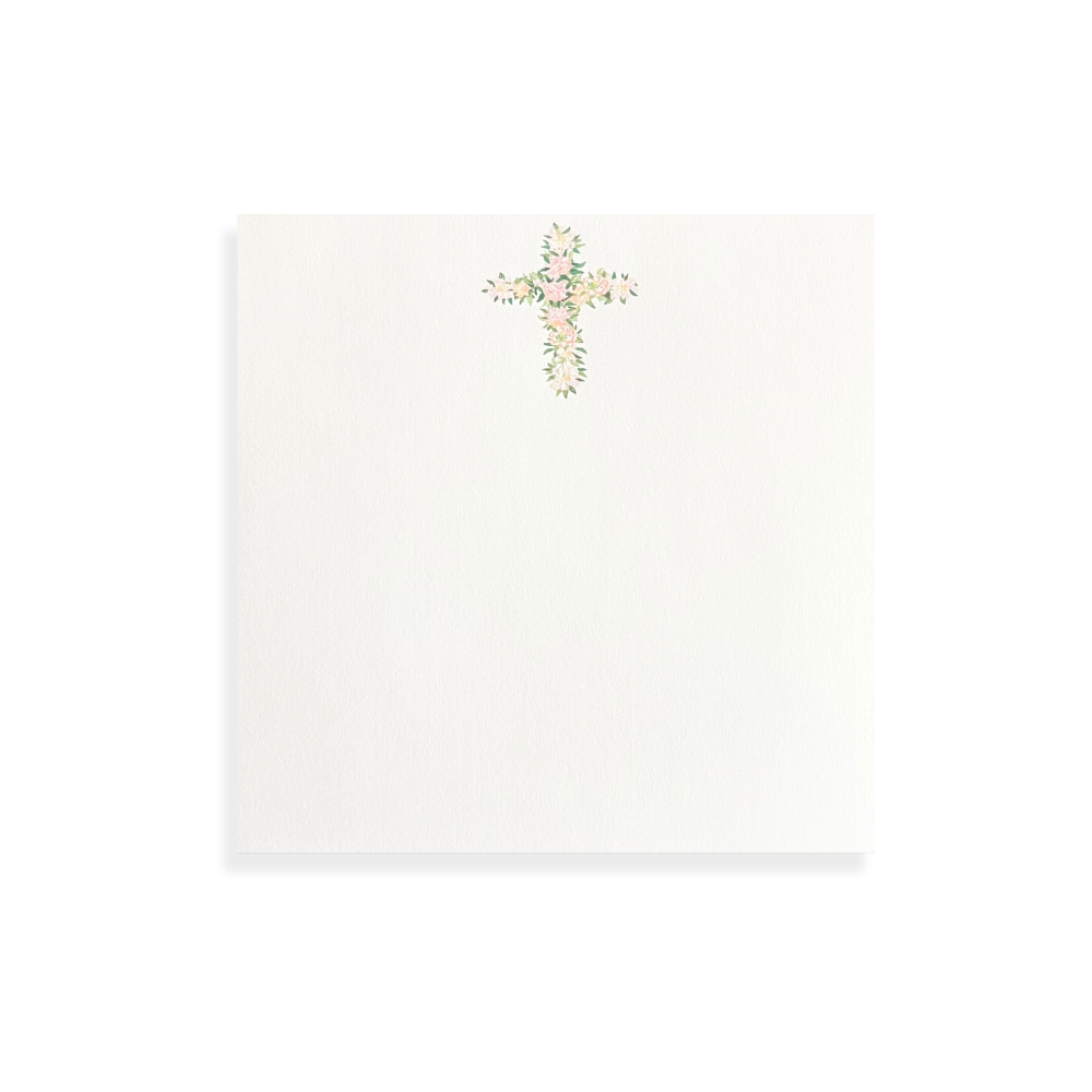 Floral Cross Square Notepad