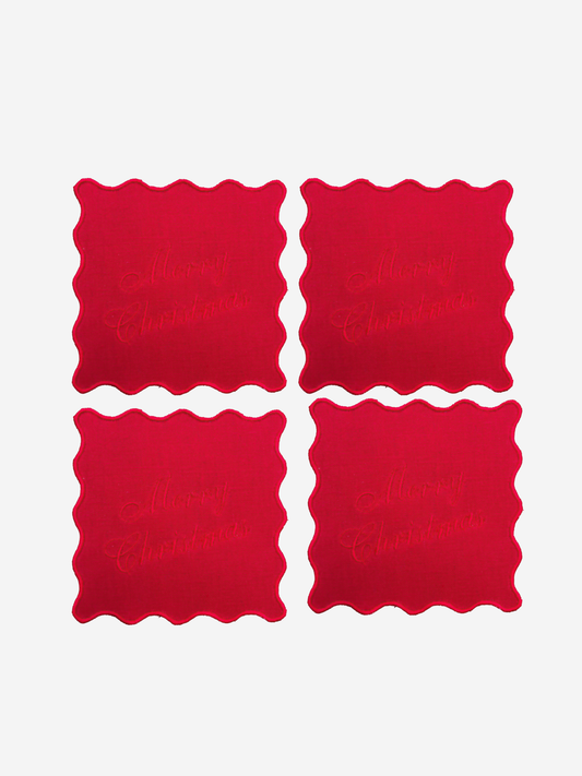 MERRY CHRISTMAS CURSIVE COCKTAIL NAPKINS