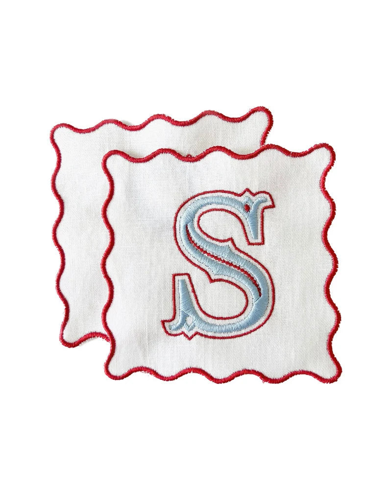 Initial Monogrammed Cocktail Napkins