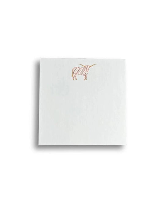 Texas Longhorn Square Notepad