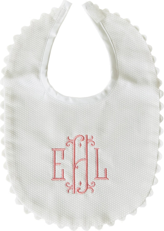 Initial Scalloped Bib