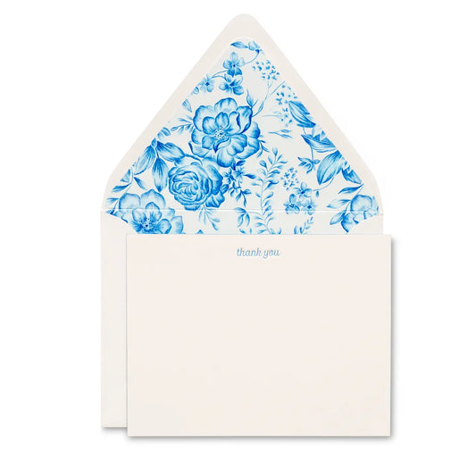 Blue Floral Thank You Notecard Set