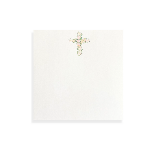Floral Cross Square Notepad