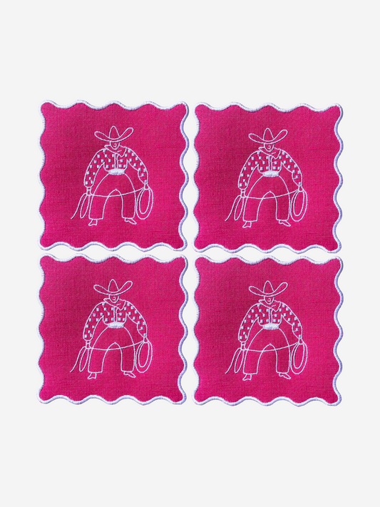 Pink Cowboy Cocktail Napkins